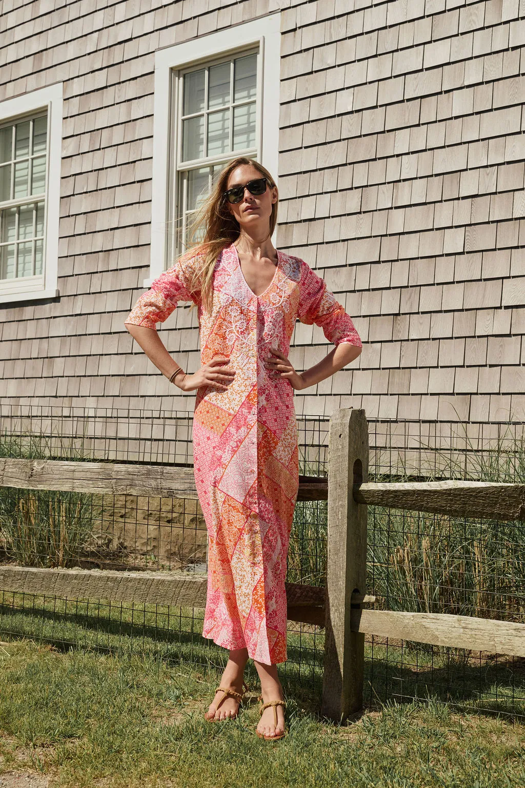 Chloe Caftan Cotton - Sunset Zigzag sold by Julia Amory product image thumbnail 4