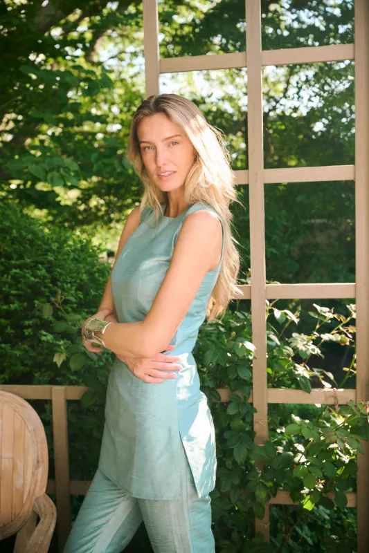 Cecilia Tunic Top - Celeste Blue made by Julia Amory