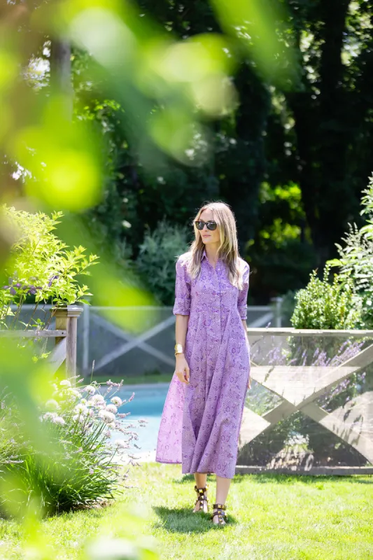 The JA Shirt Dress - Orchid Marbella sold by Julia Amory
