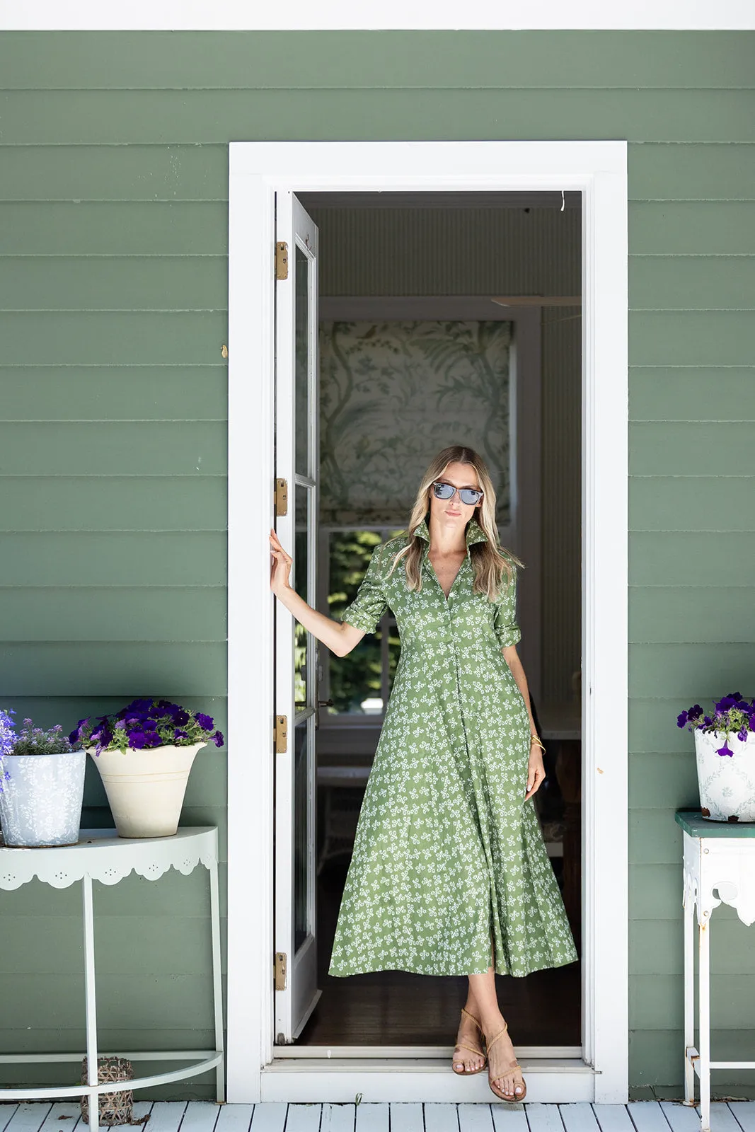 The JA Shirt Dress - Moss Petite Fleur sold by Julia Amory product image thumbnail 3