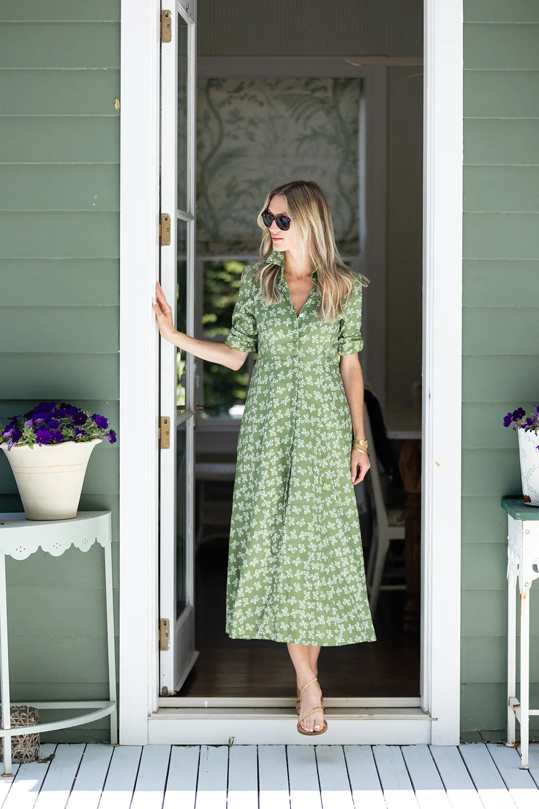 The JA Shirt Dress - Moss Petite Fleur sold by Julia Amory product image thumbnail 5