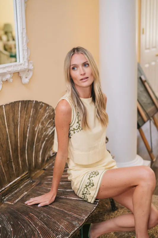 Mustique Slim Top - Buttercup Oxford sold by Julia Amory