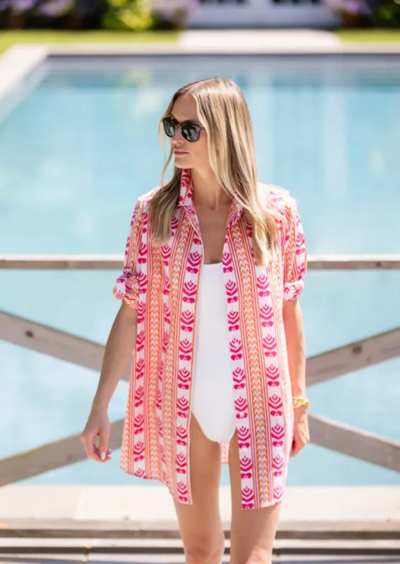 The JA Husband Shirt - Tutti Frutti Mustique Stripe sold by Julia Amory