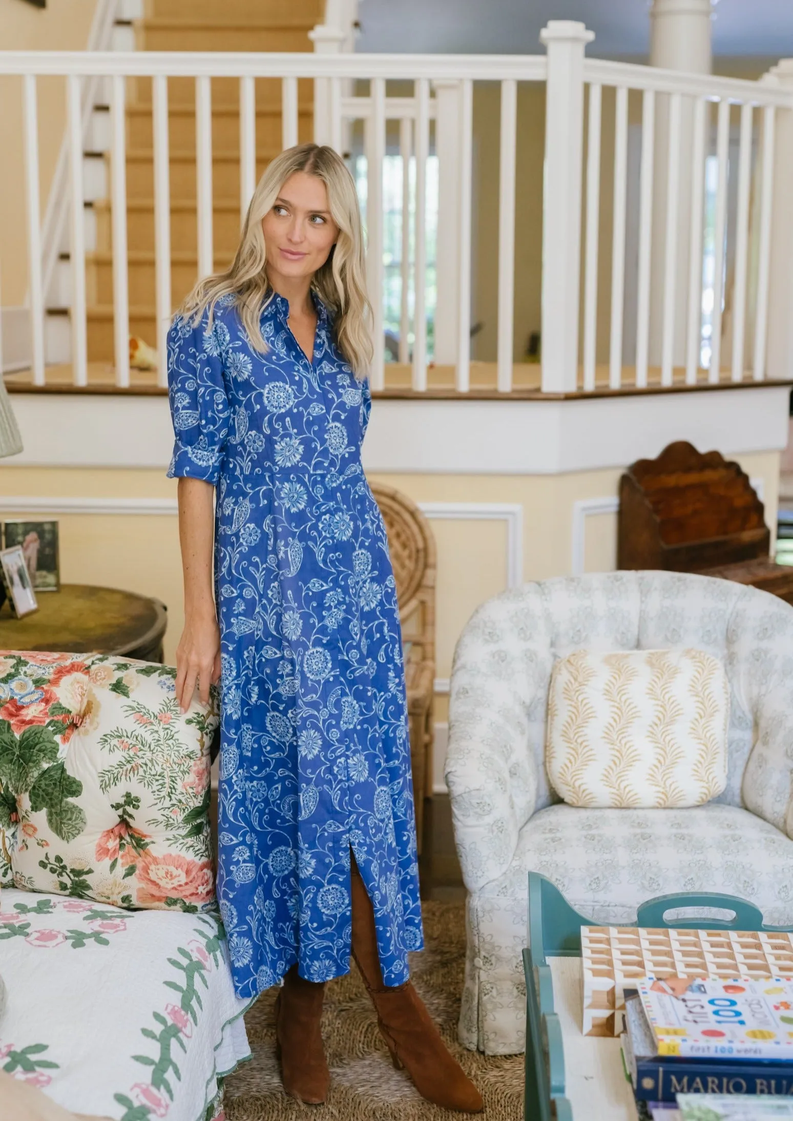 The JA Shirt Dress - Cobalt Petunia sold by Julia Amory product image thumbnail 3