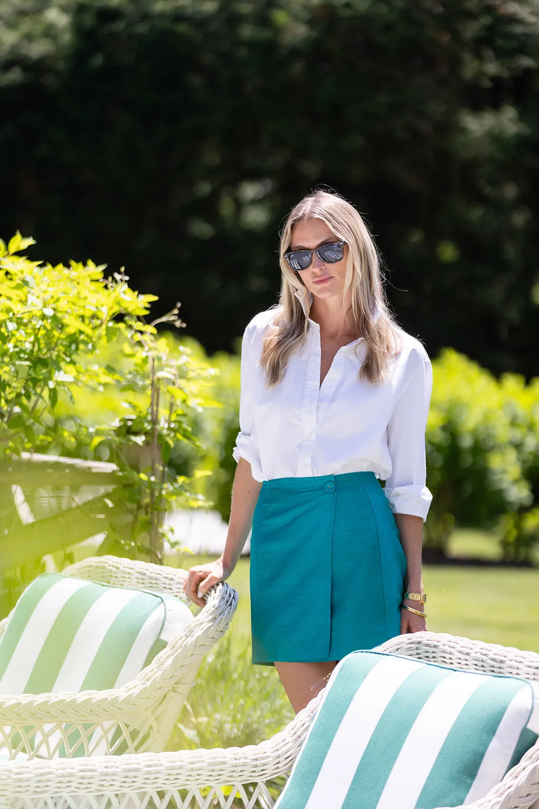 Mini Park Avenue Skirt - Jade Dupioni sold by Julia Amory product image thumbnail 2