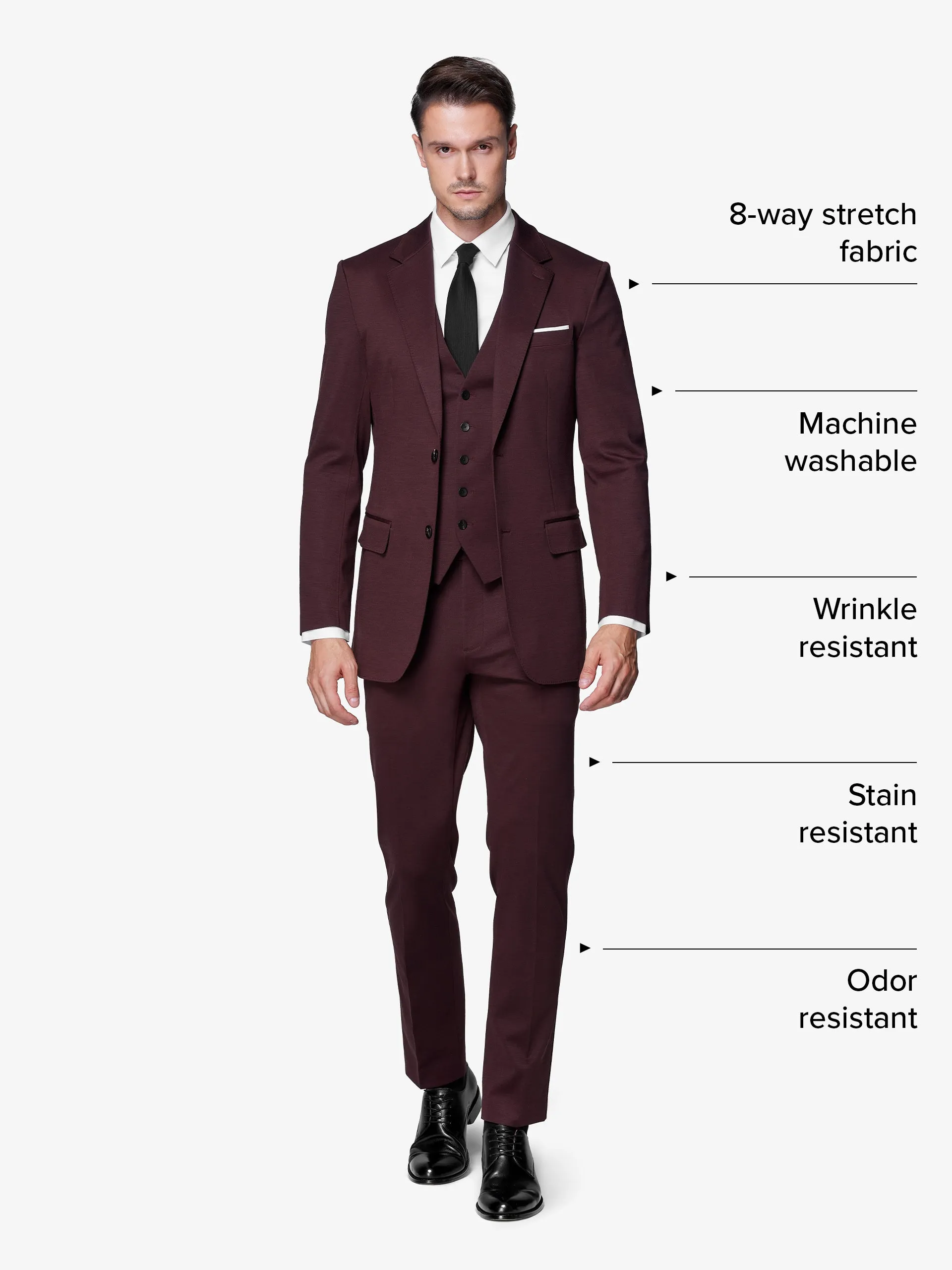 xSuit 5.0 Three-Piece - Burgundy sold by xSuit product image thumbnail 2