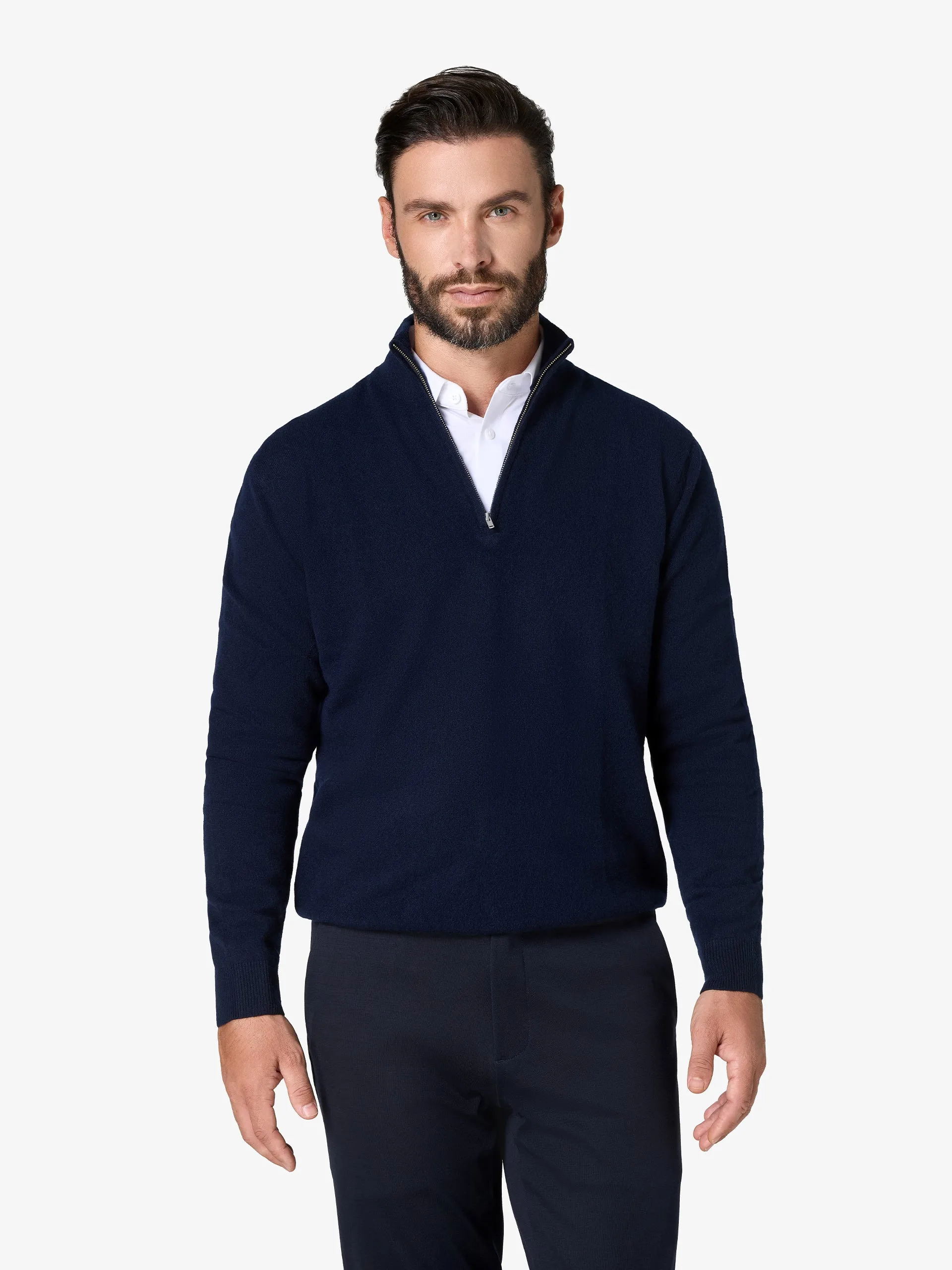 xSweater Cashmere Half-Zip - Navy sold by xSuit