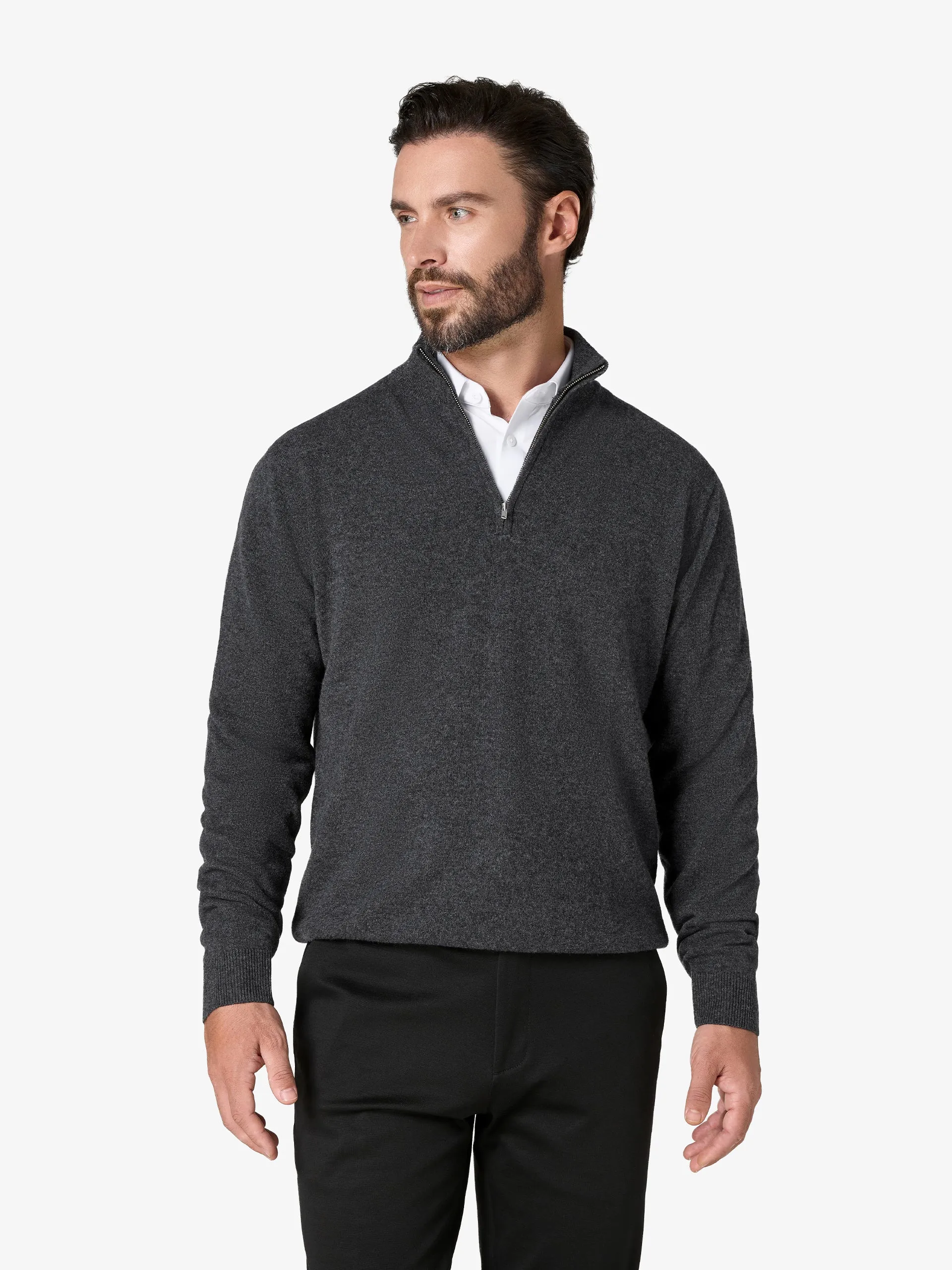 xSweater Cashmere Half-Zip - Dark Grey sold by xSuit
