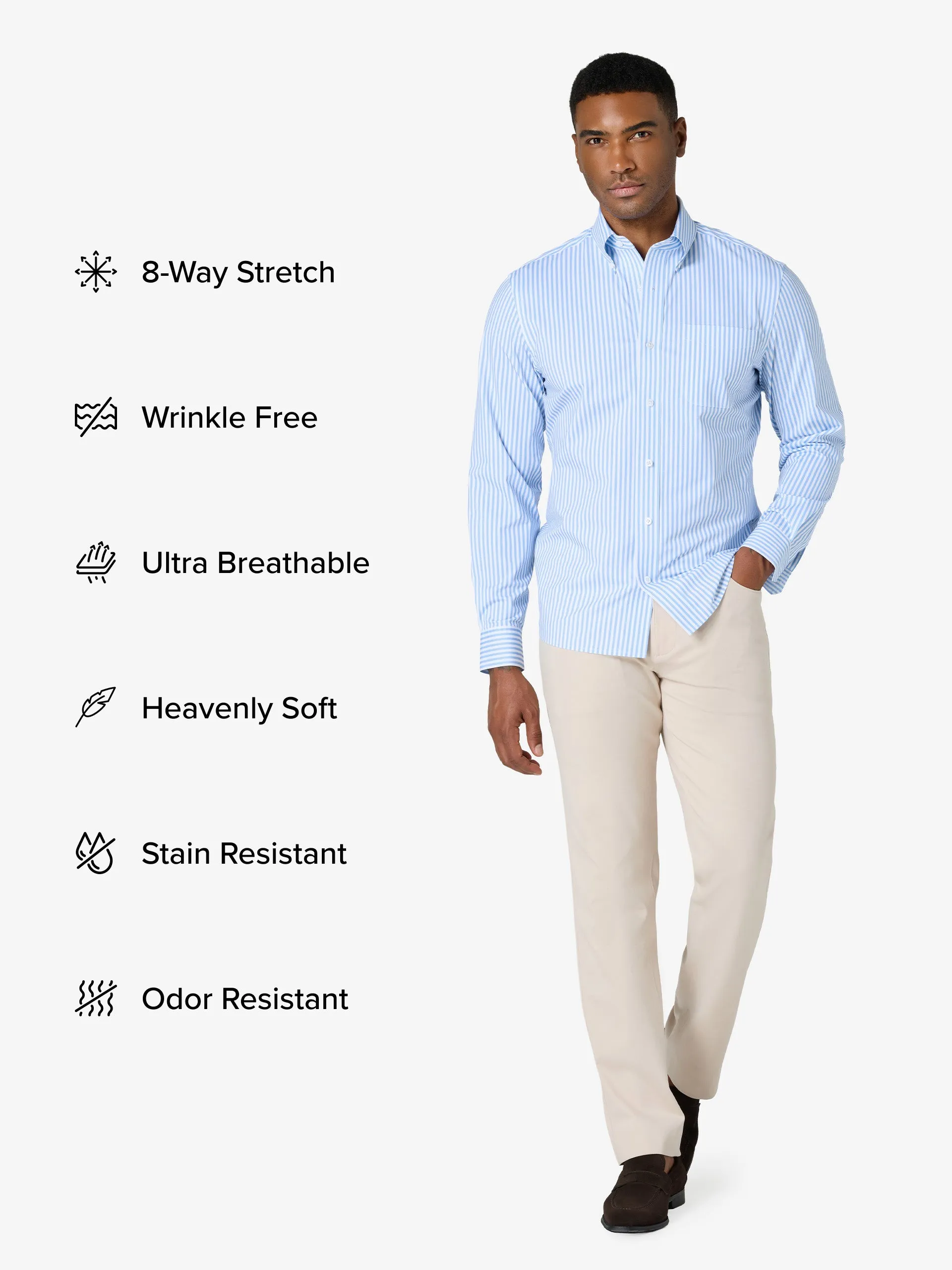 xShirt 5.0 Oxford - Light Blue Stripe sold by xSuit product image thumbnail 2