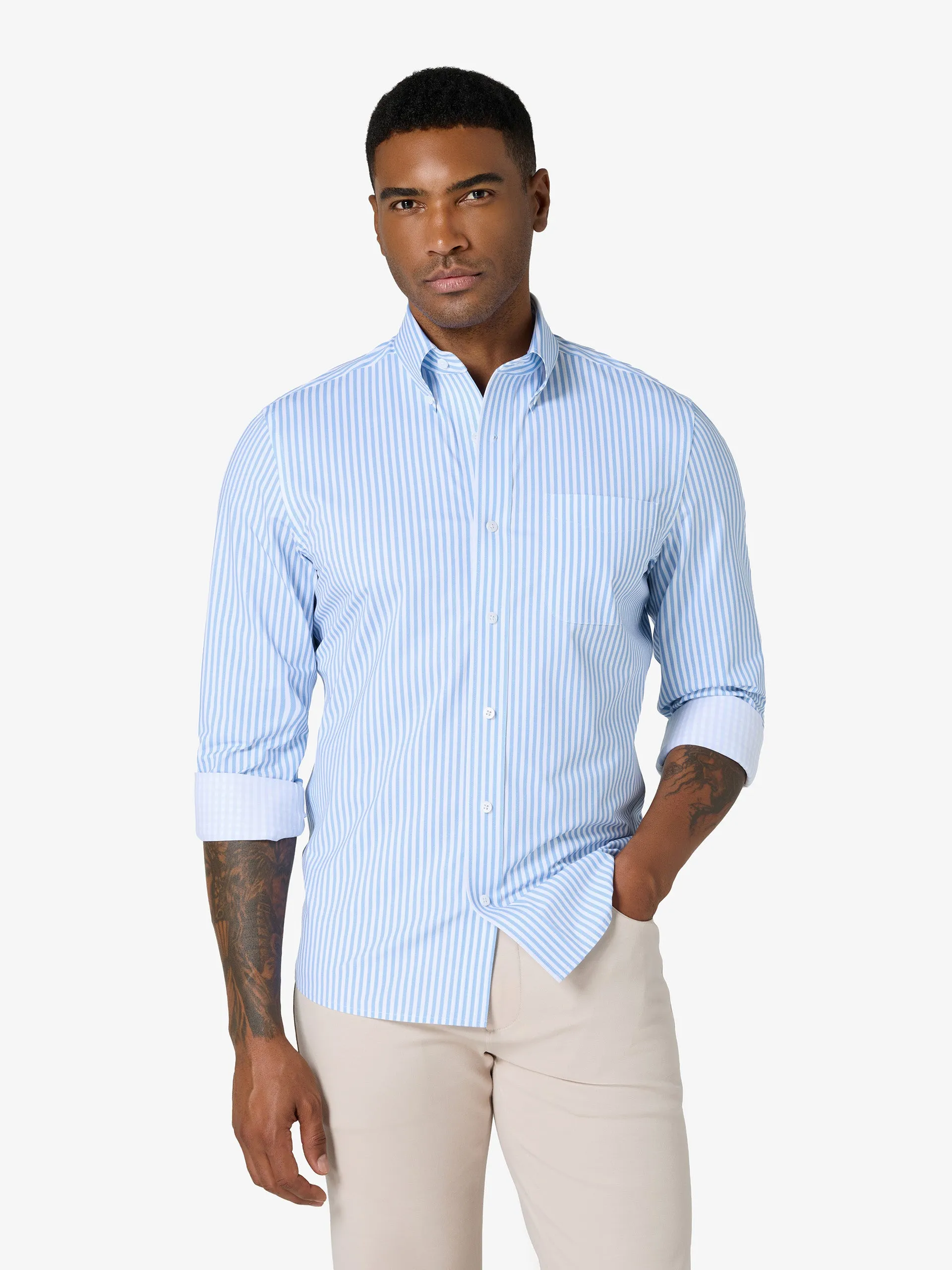 xShirt 5.0 Oxford - Light Blue Stripe sold by xSuit