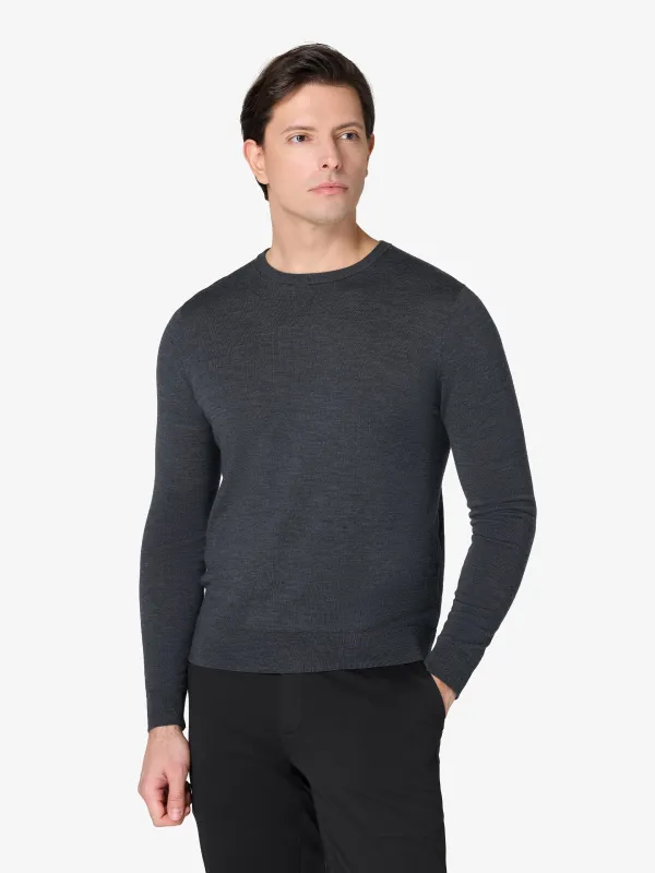 xSweater Merino Crewneck Lightweight - Mid-Grey sold by xSuit
