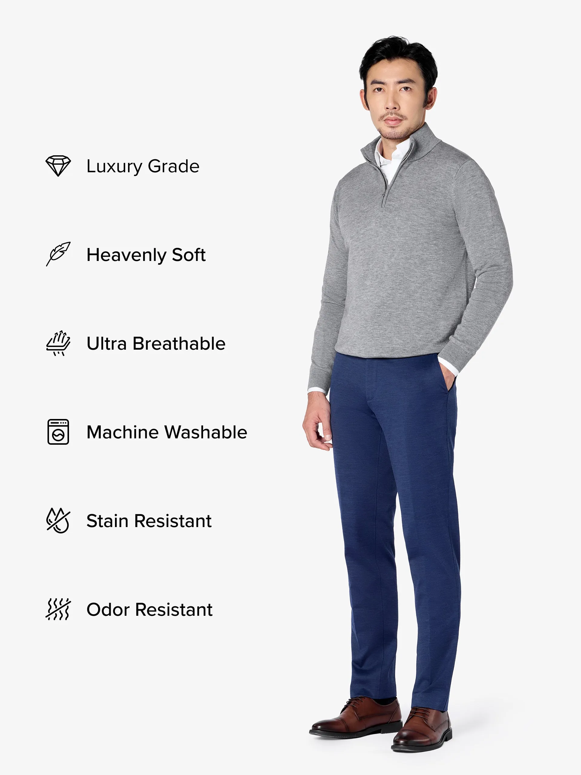 xSweater Merino Half-Zip Midweight - Light Grey sold by xSuit product image thumbnail 2