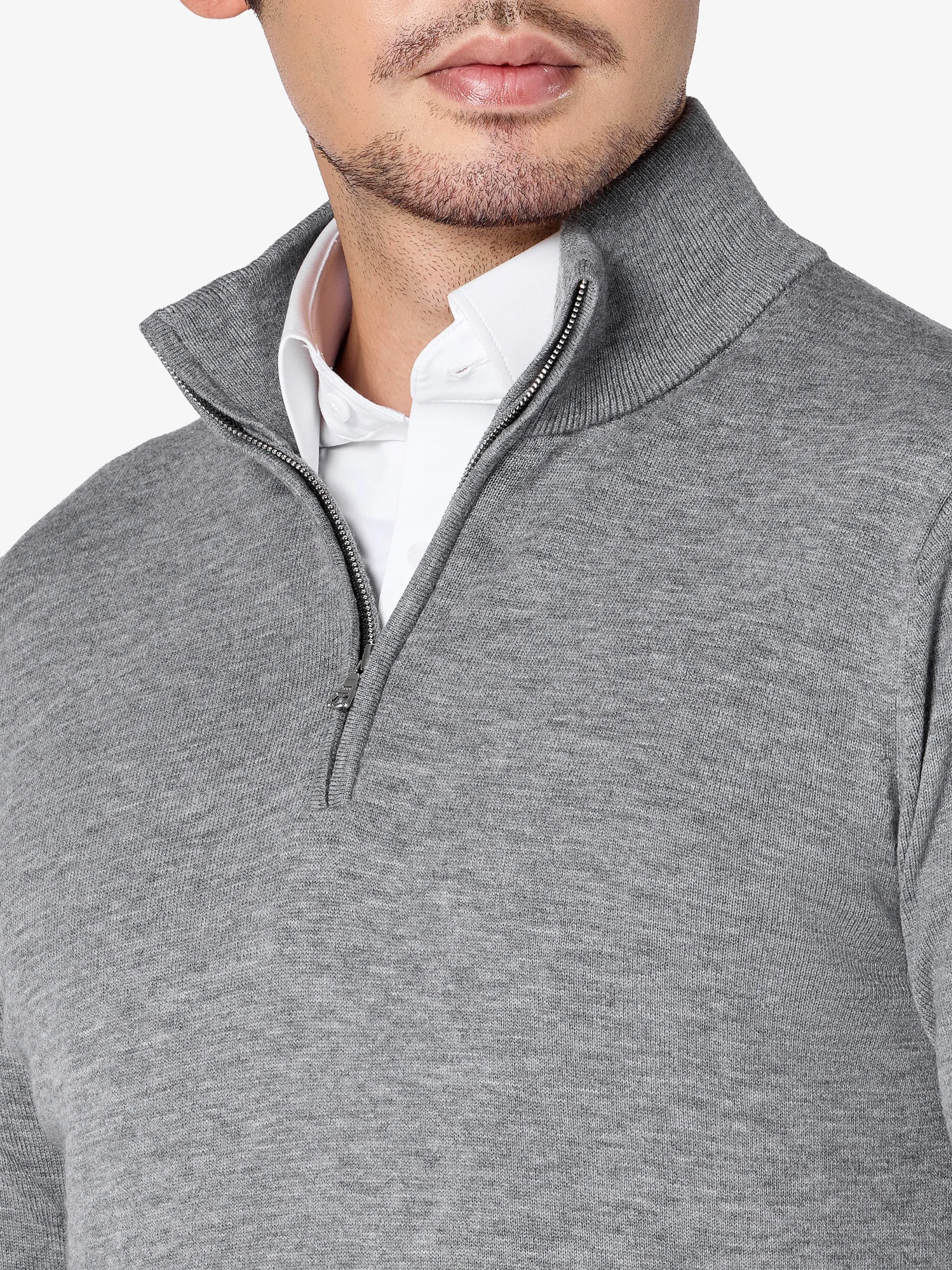 xSweater Merino Half-Zip Midweight - Light Grey sold by xSuit product image thumbnail 3