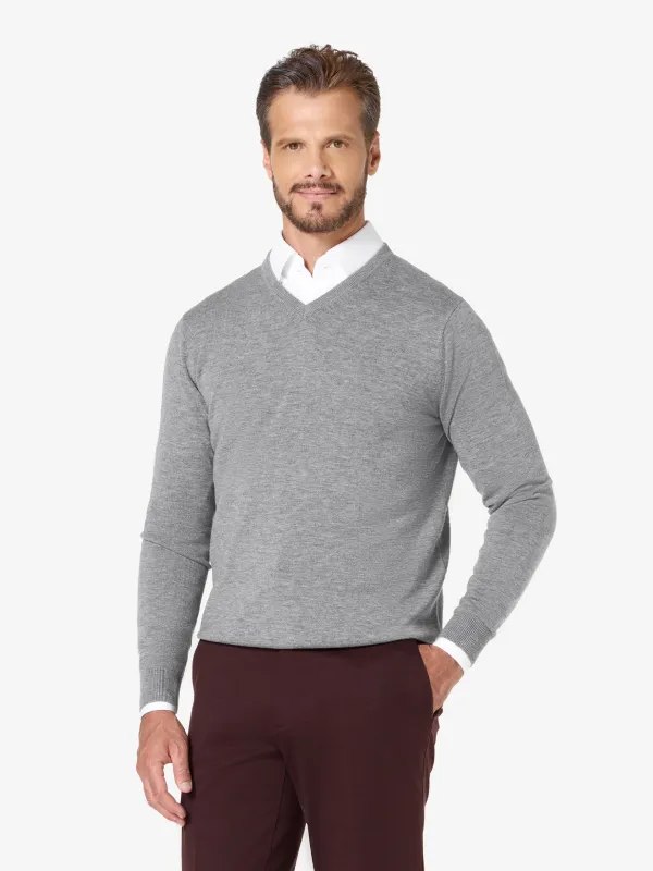 xSweater V-Neck Mid-weight - Light Grey sold by xSuit