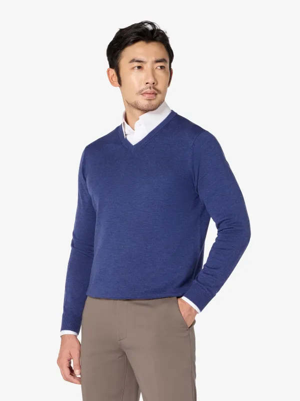xSweater V-Neck Mid-weight  - Blue sold by xSuit