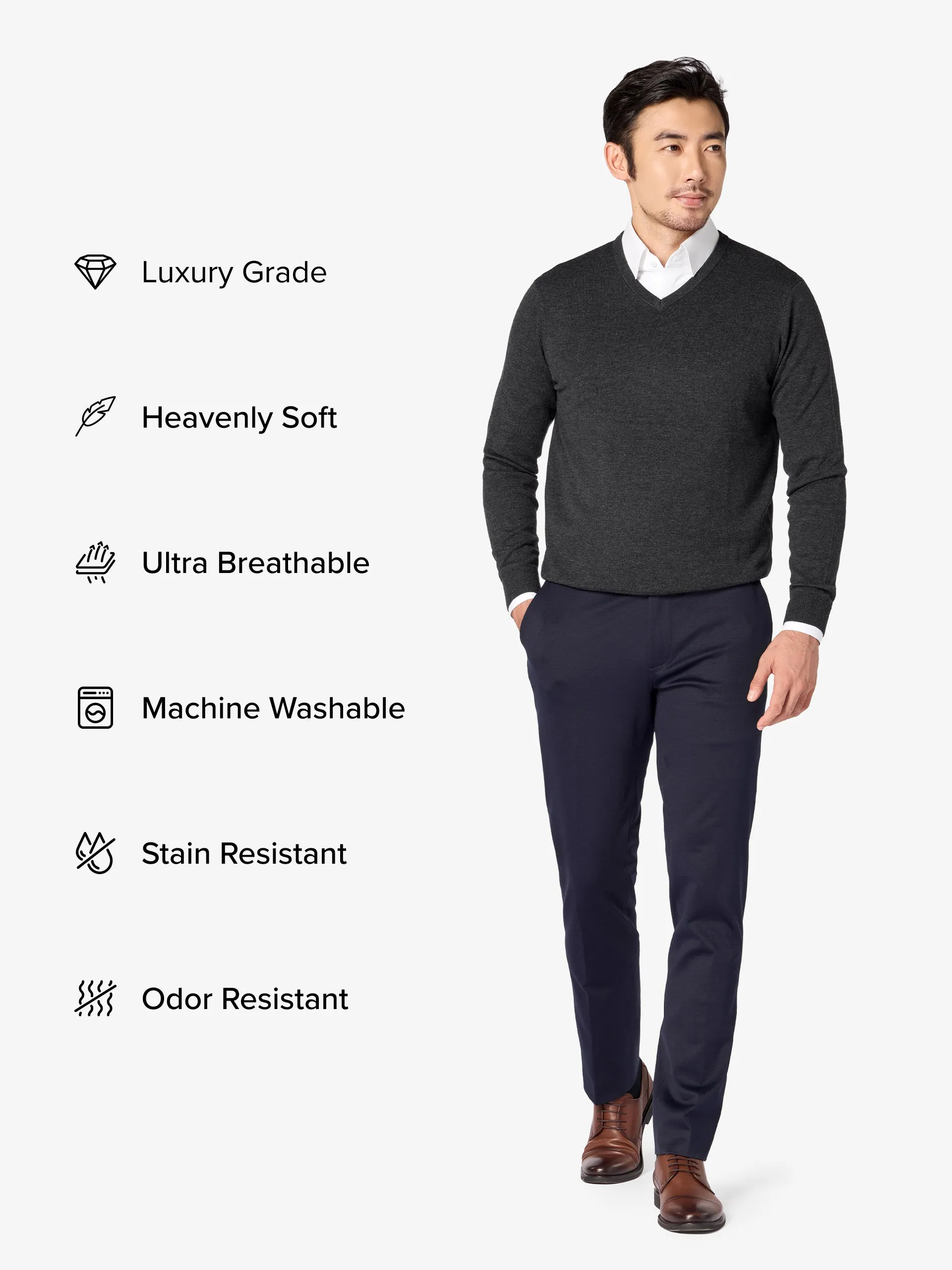 xSweater V-Neck Mid-weight - Charcoal sold by xSuit product image thumbnail 2