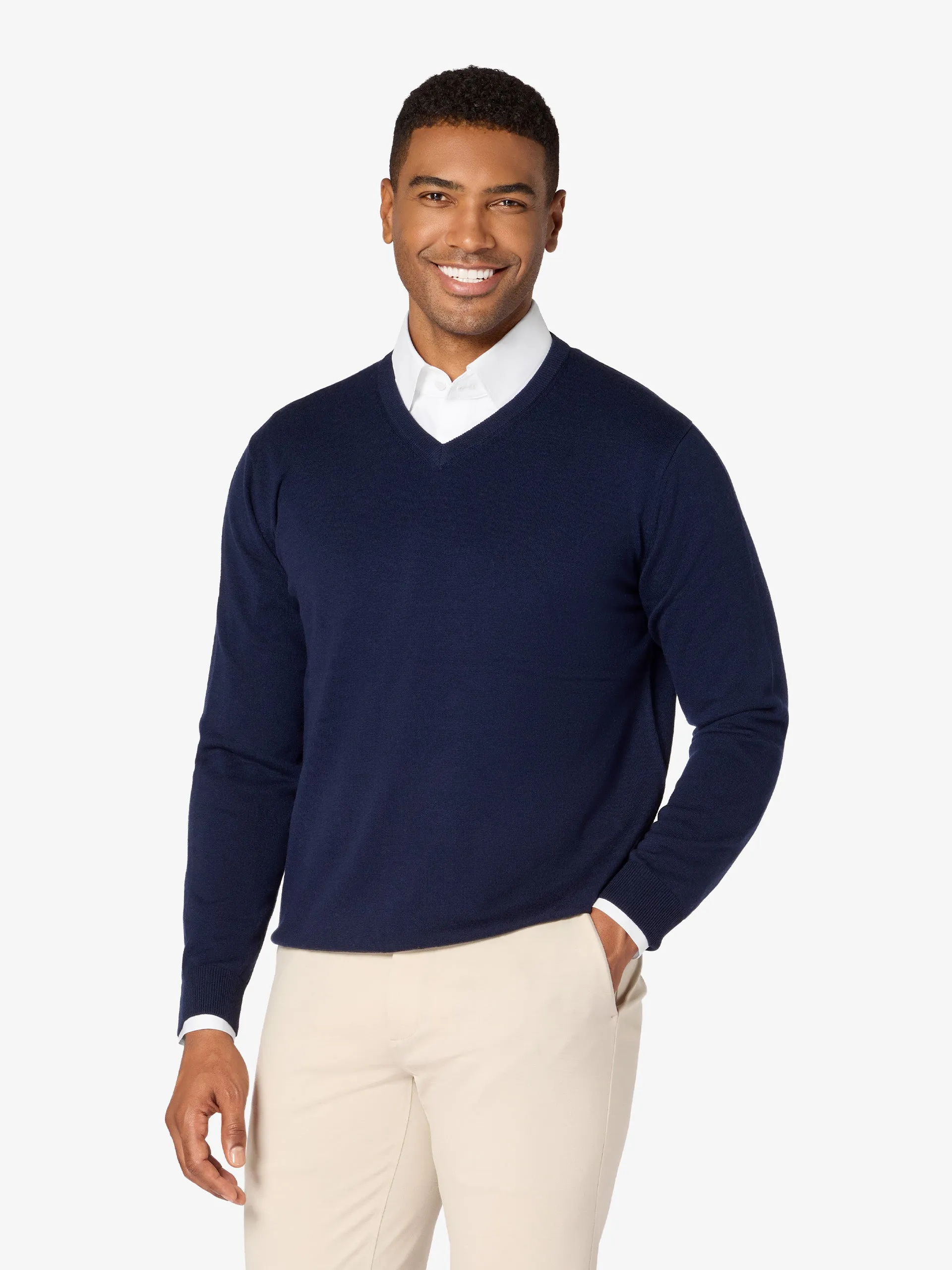 xSweater Merino V-Neck Midweight - Navy sold by xSuit
