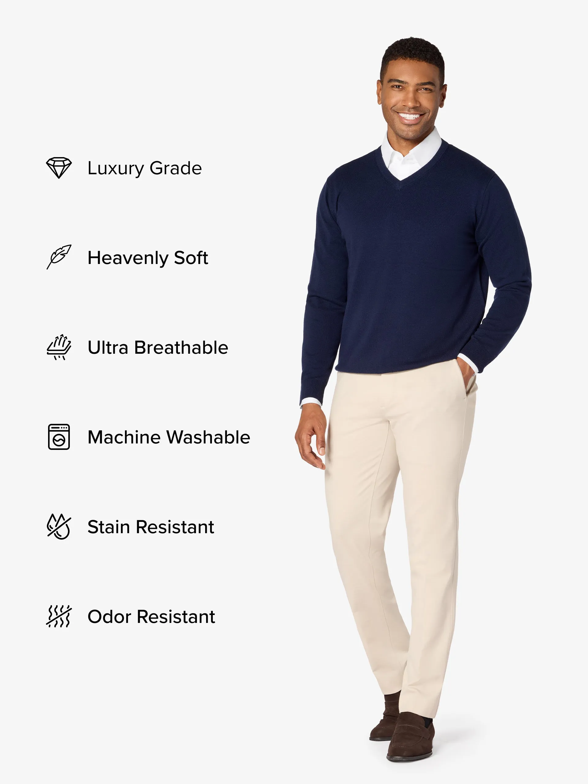 xSweater Merino V-Neck Midweight - Navy sold by xSuit product image thumbnail 2