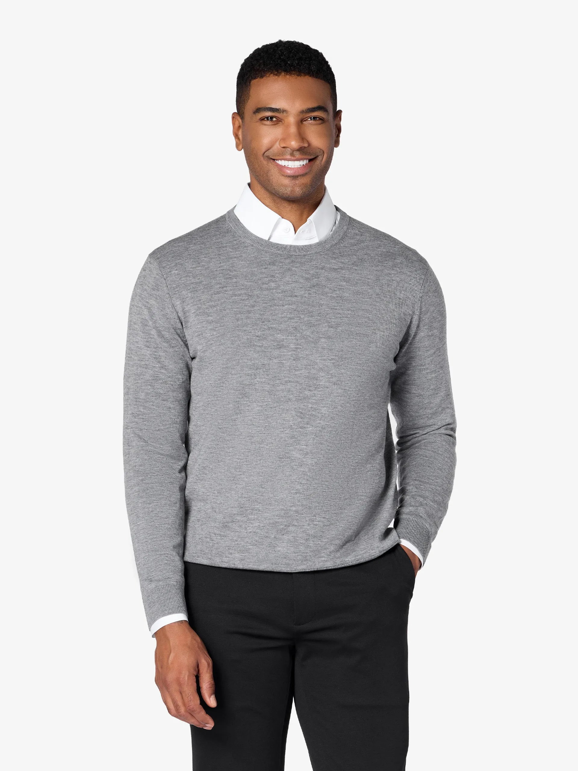 xSweater Merino Crewneck Midweight - Light Grey sold by xSuit