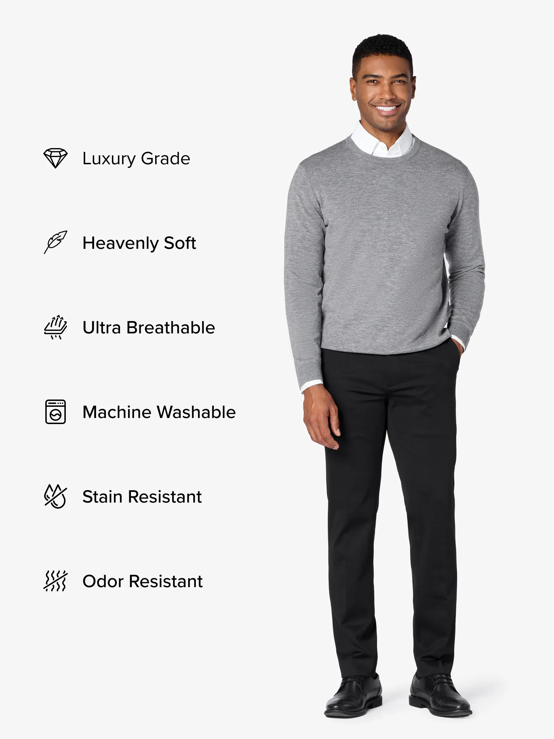 xSweater Merino Crewneck Midweight - Light Grey sold by xSuit product image thumbnail 2