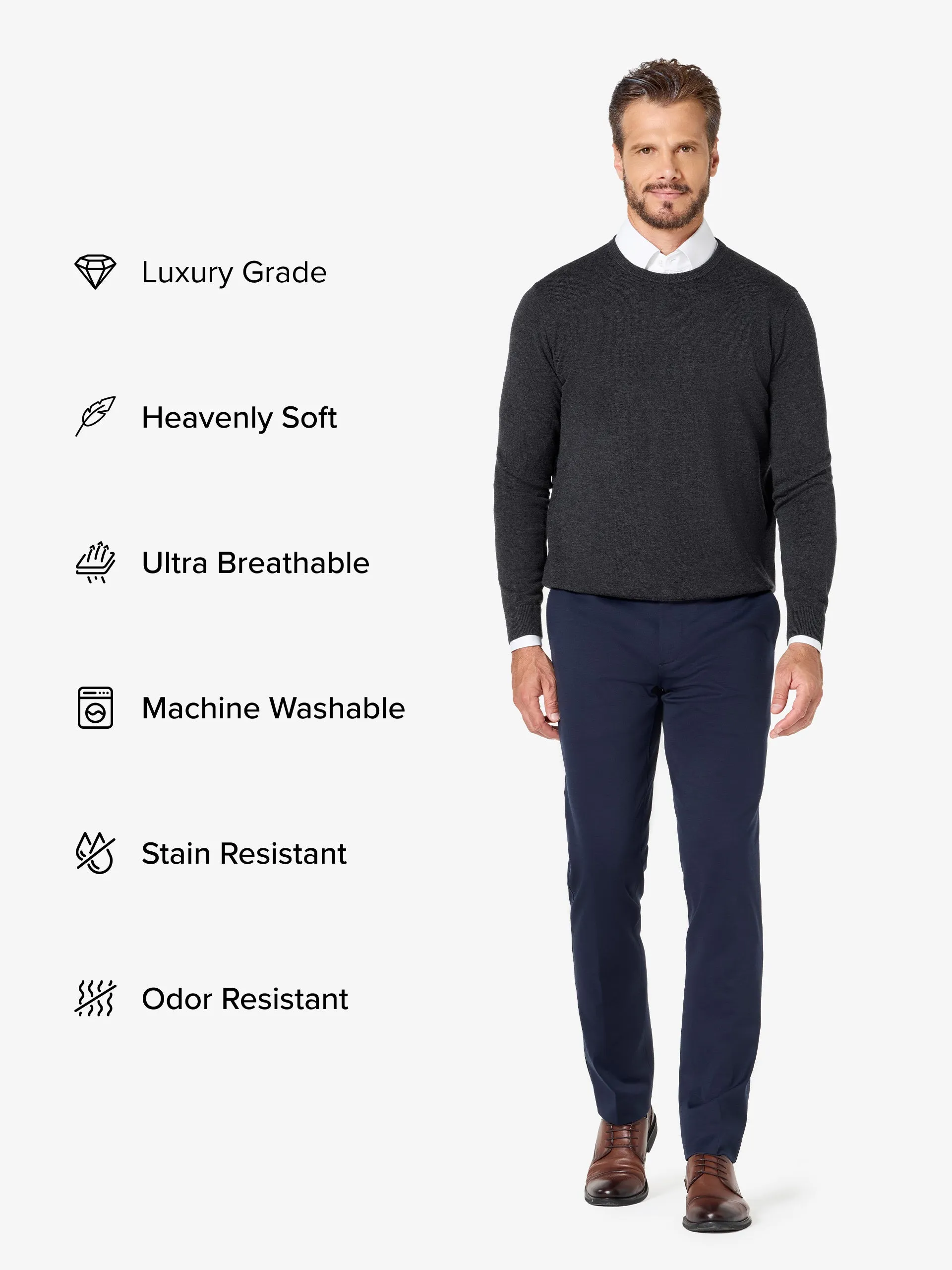 xSweater Merino Crewneck - Charcoal sold by xSuit product image thumbnail 2