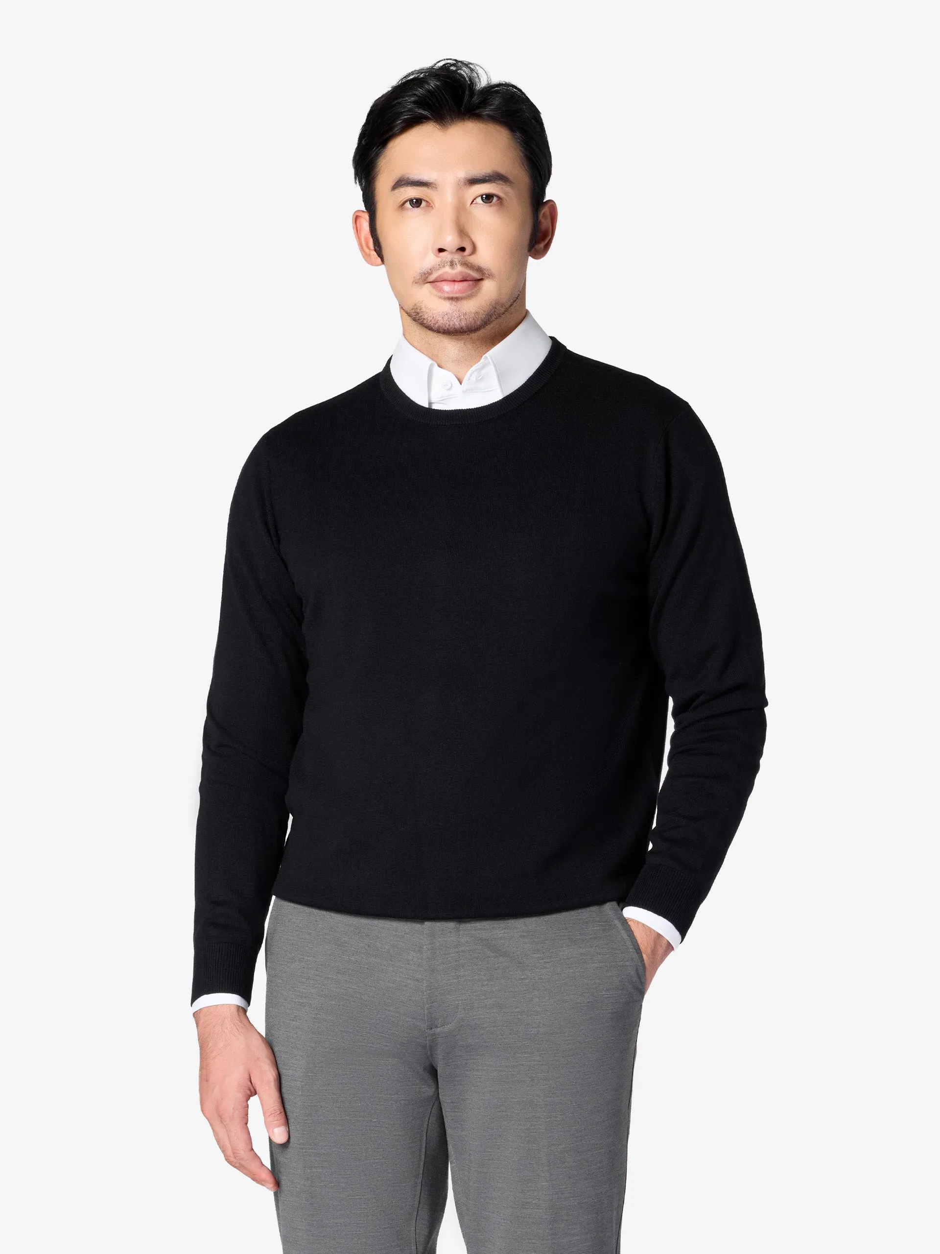 xSweater Merino Crewneck - Black sold by xSuit