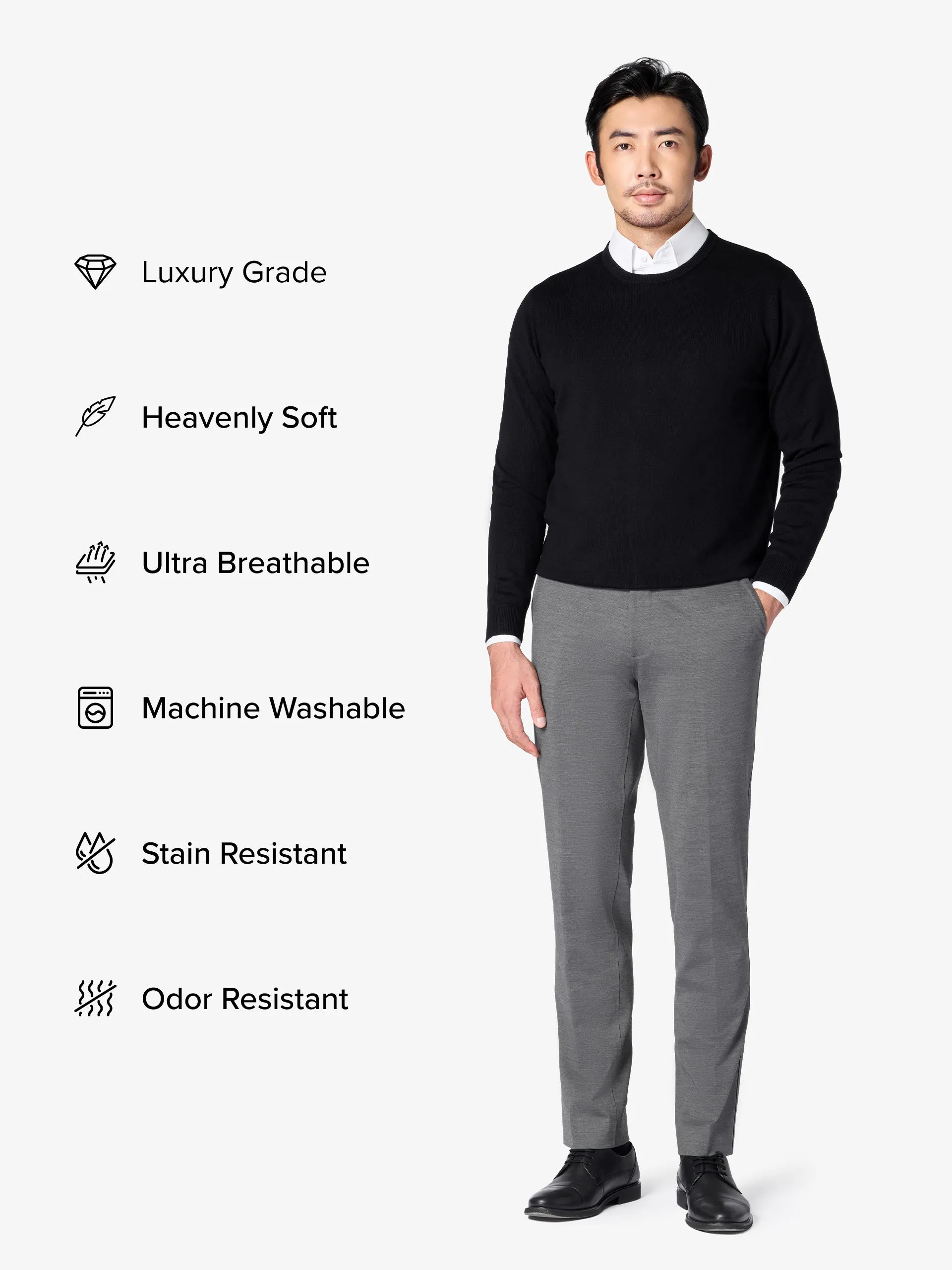 xSweater Merino Crewneck - Black sold by xSuit product image thumbnail 2