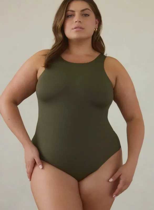 High Neck Hourglass Shapewear Cheeky Bodysuit sold by Pinsy