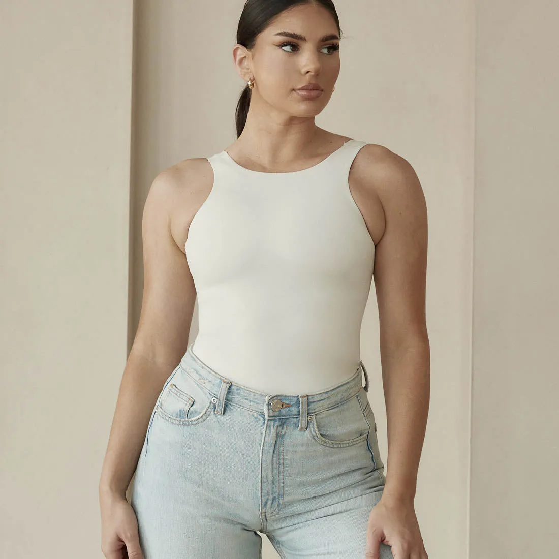 High Neck Hourglass Shapewear Cheeky Bodysuit sold by Pinsy product image thumbnail 2