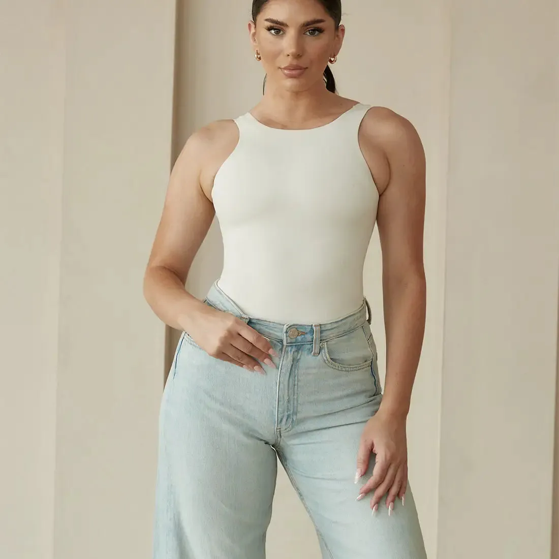 High Neck Hourglass Shapewear Cheeky Bodysuit sold by Pinsy product image thumbnail 2