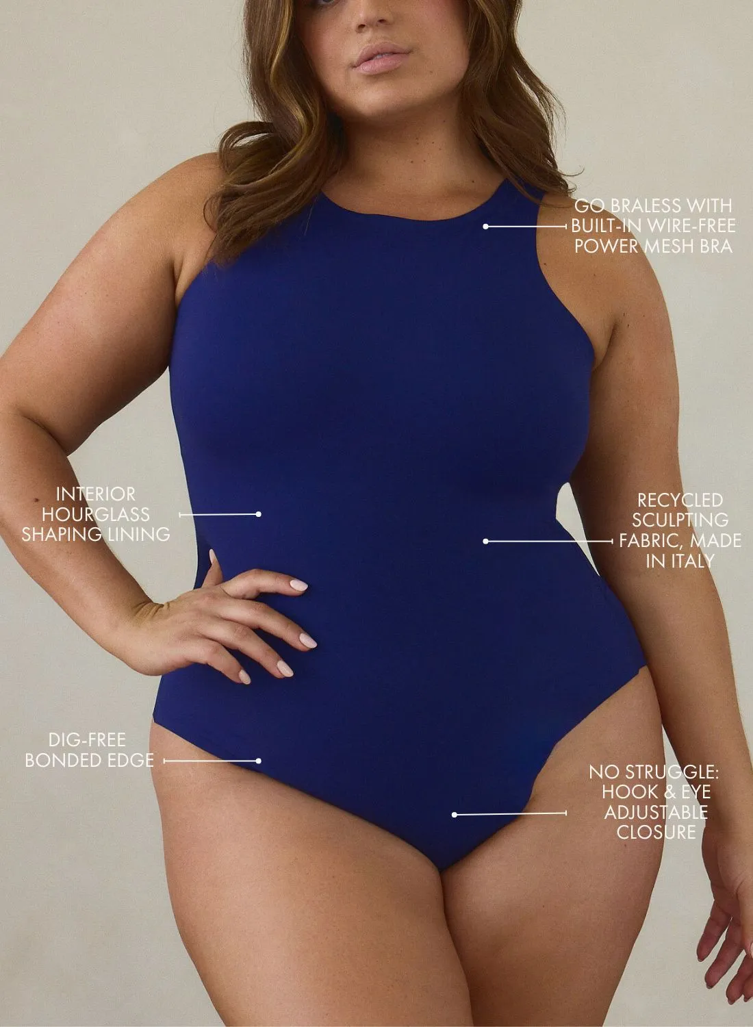 High Neck Hourglass Shapewear Cheeky Bodysuit sold by Pinsy product image thumbnail 2