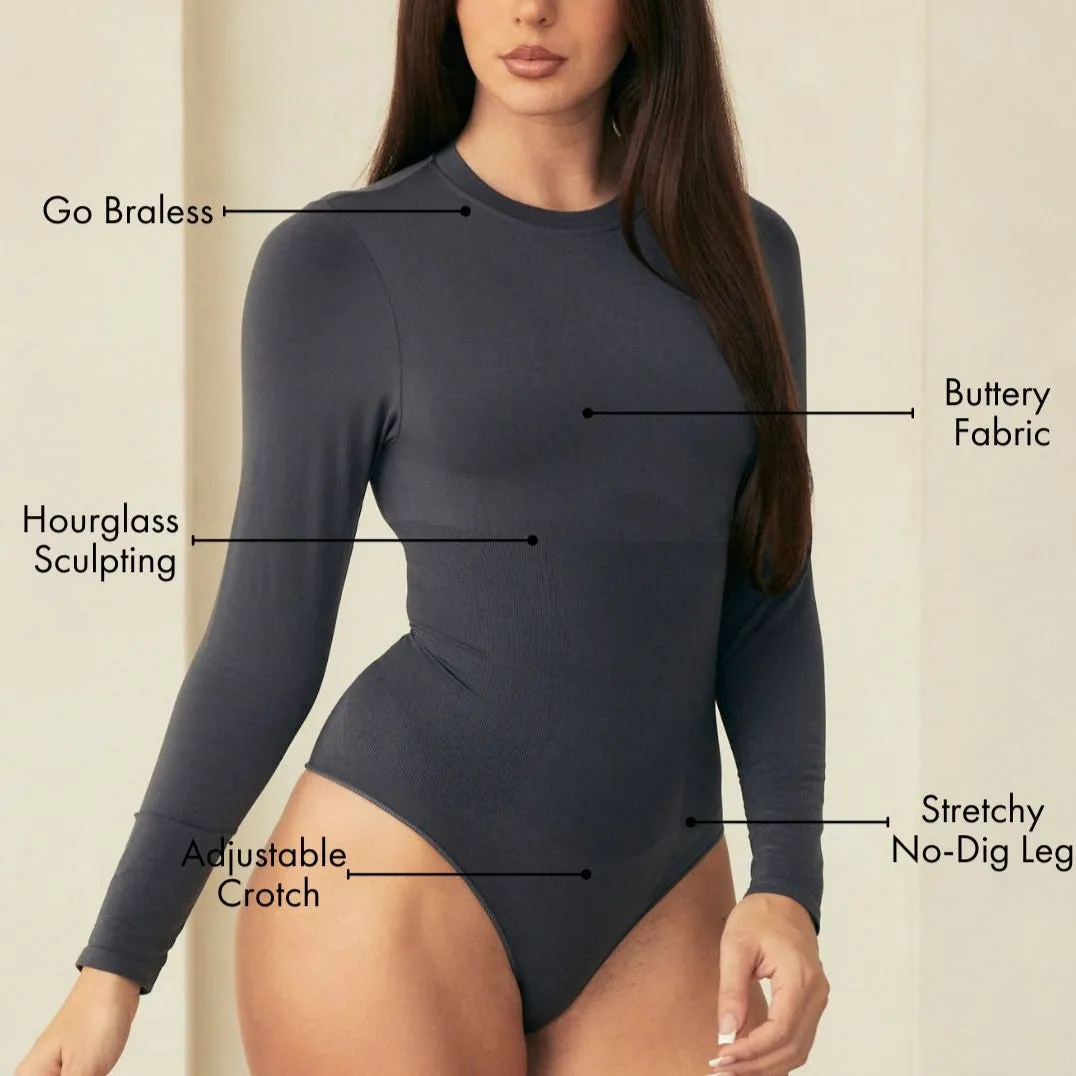 Long Sleeve Crew Neck Butter Sculpt® Seamless Shapewear Bodysuit sold by Pinsy product image thumbnail 4