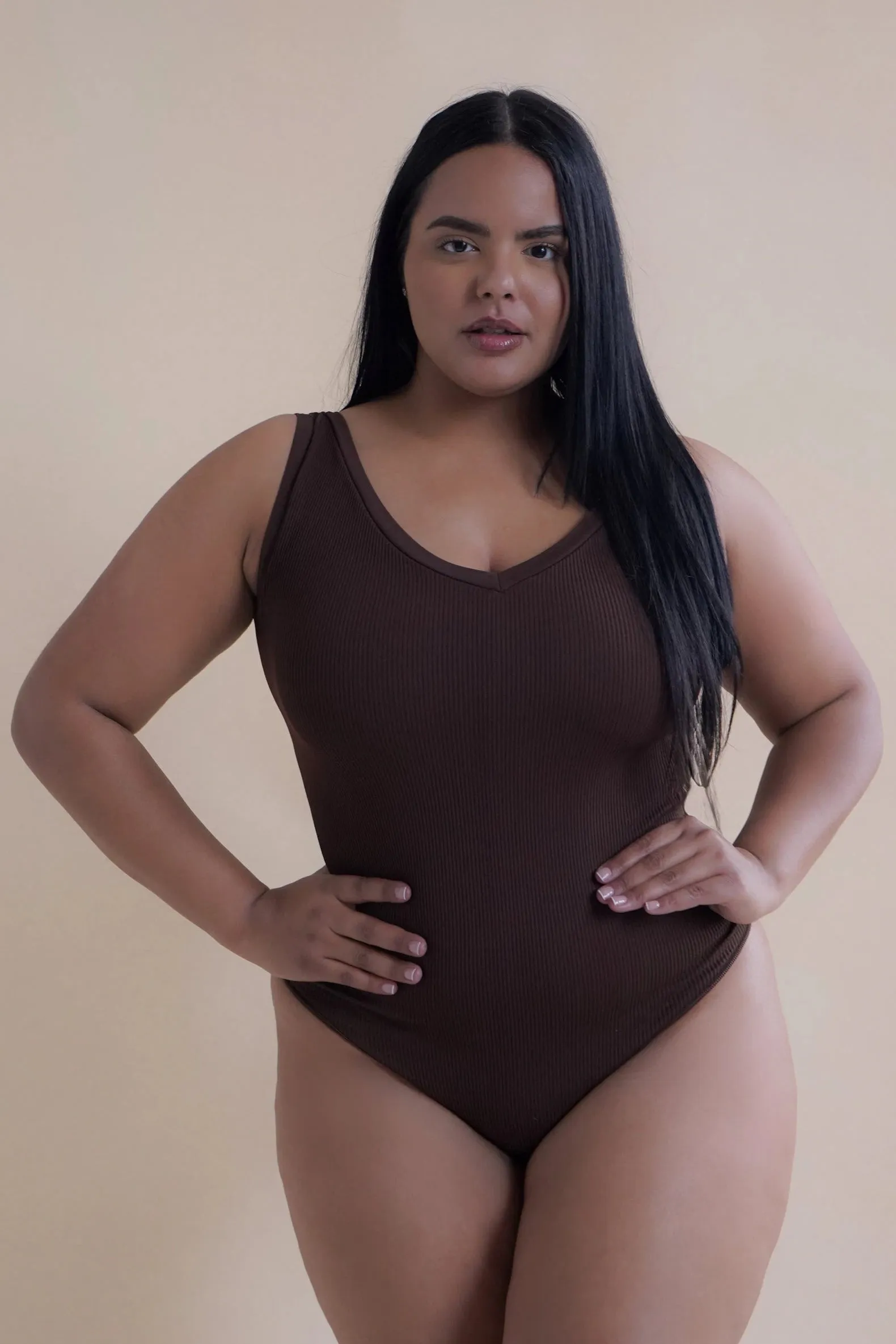 Rib Sculpt V-Neck Shapewear Bodysuit sold by Pinsy product image thumbnail 2