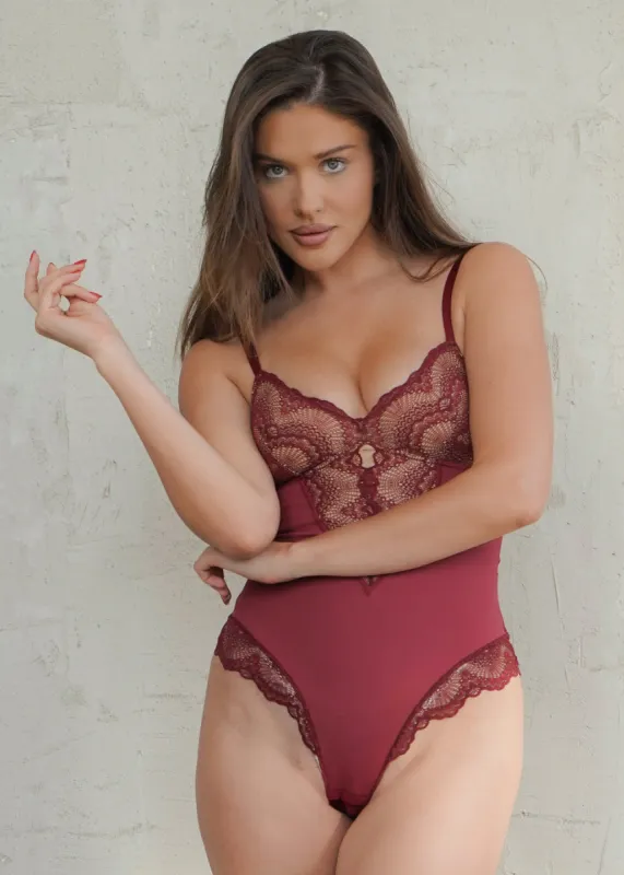 Sculpting Lace Shapewear Bodysuit made by Pinsy