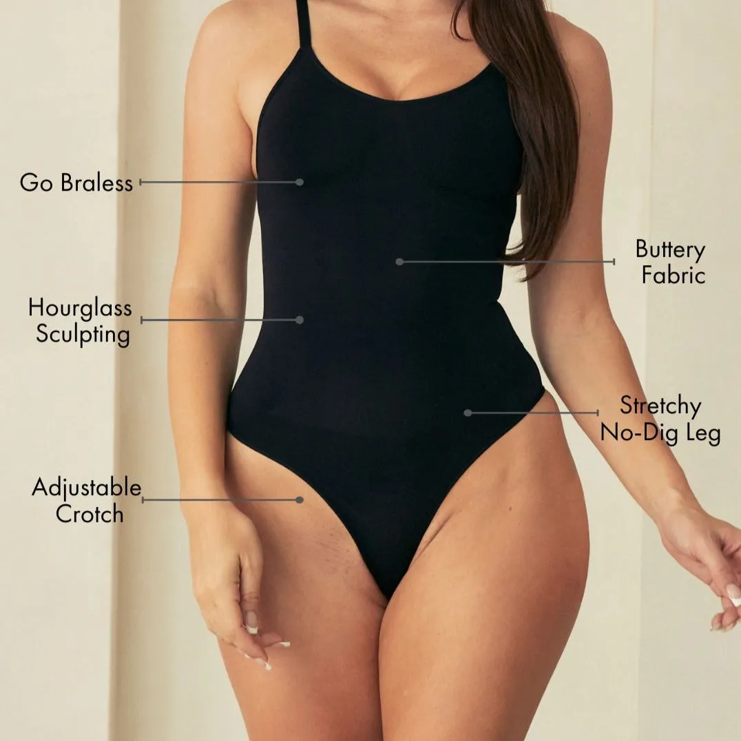 V Neck Spaghetti Butter Sculpt® Seamless Shapewear Bodysuit sold by Pinsy product image thumbnail 2