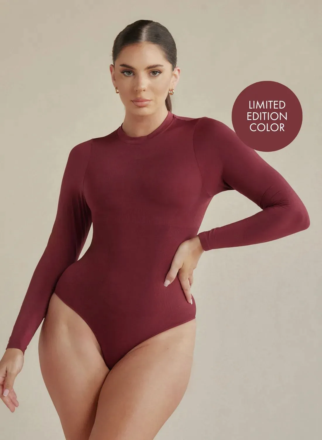 Long Sleeve Crew Neck Butter Sculpt® Seamless Shapewear Bodysuit sold by Pinsy