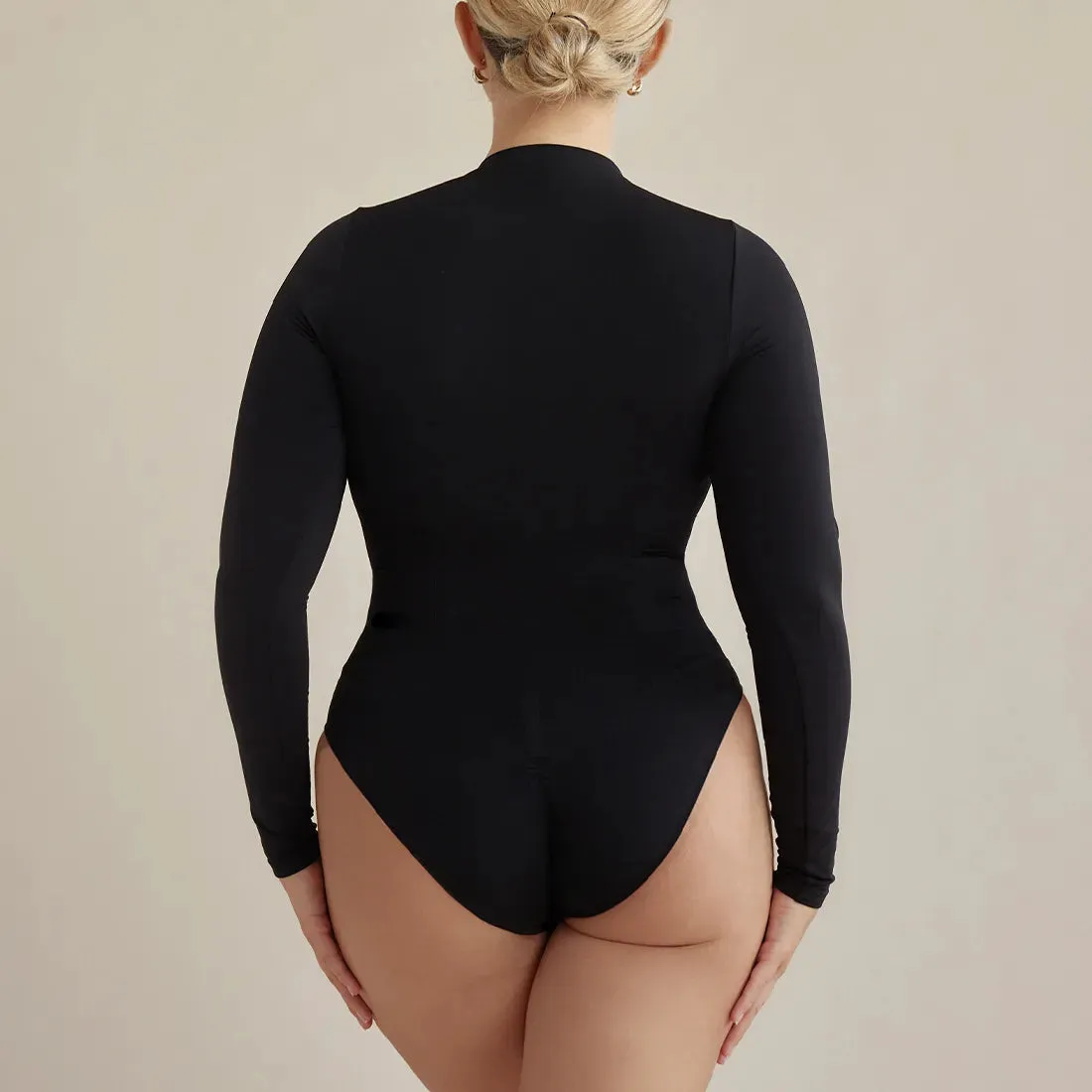 Long Sleeve V Neck Butter Sculpt® Seamless Shapewear Bodysuit sold by Pinsy product image thumbnail 5
