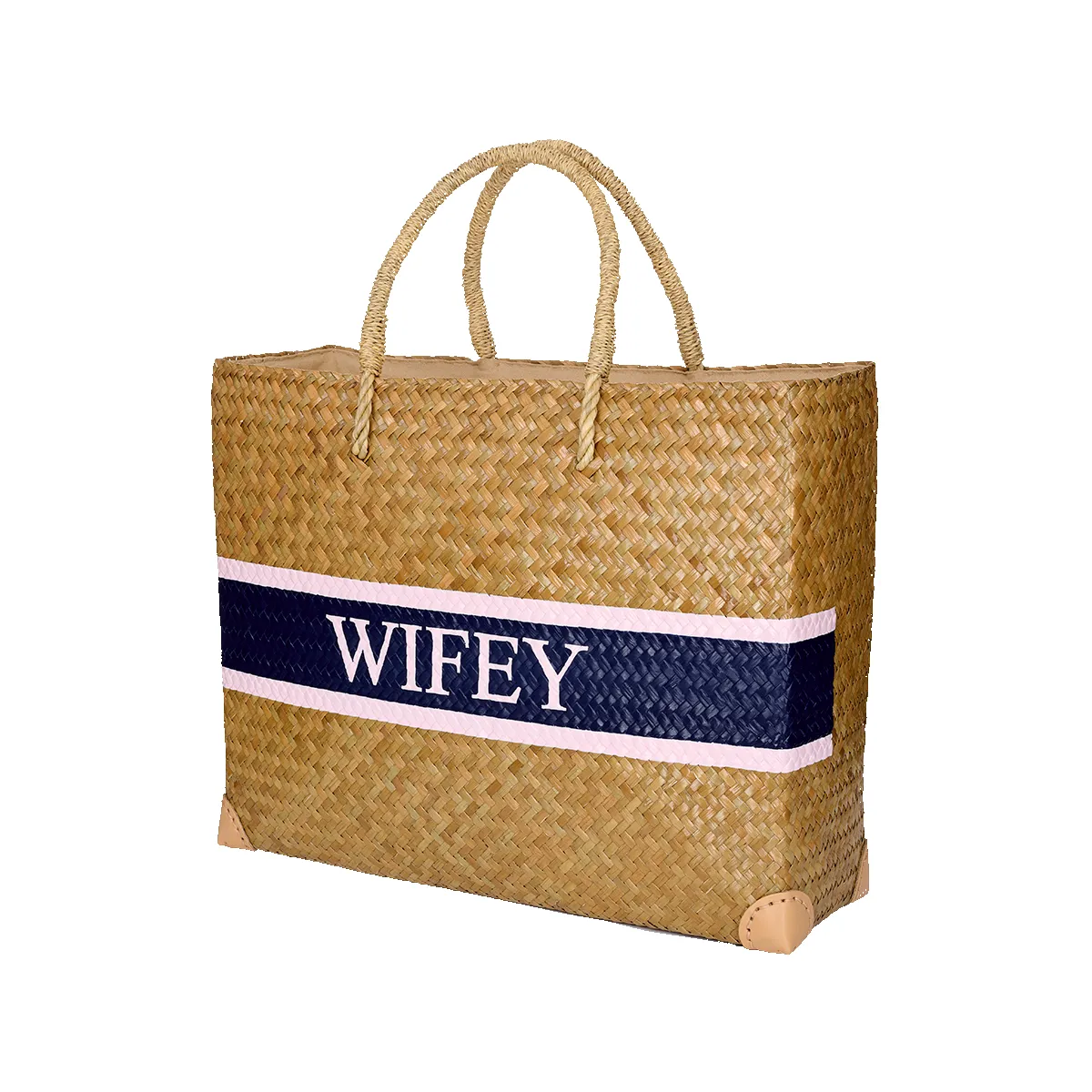 Lily & Bean Jumbo Straw Shopper WIFEY sold by Lily and Bean product image thumbnail 3