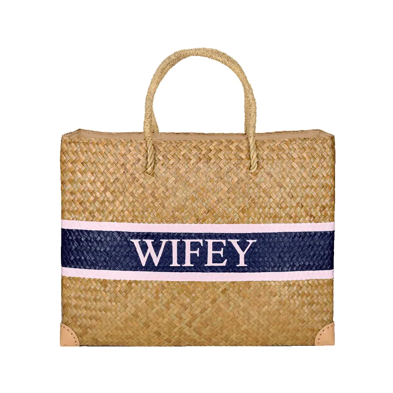 Lily & Bean Jumbo Straw Shopper WIFEY sold by Lily and Bean