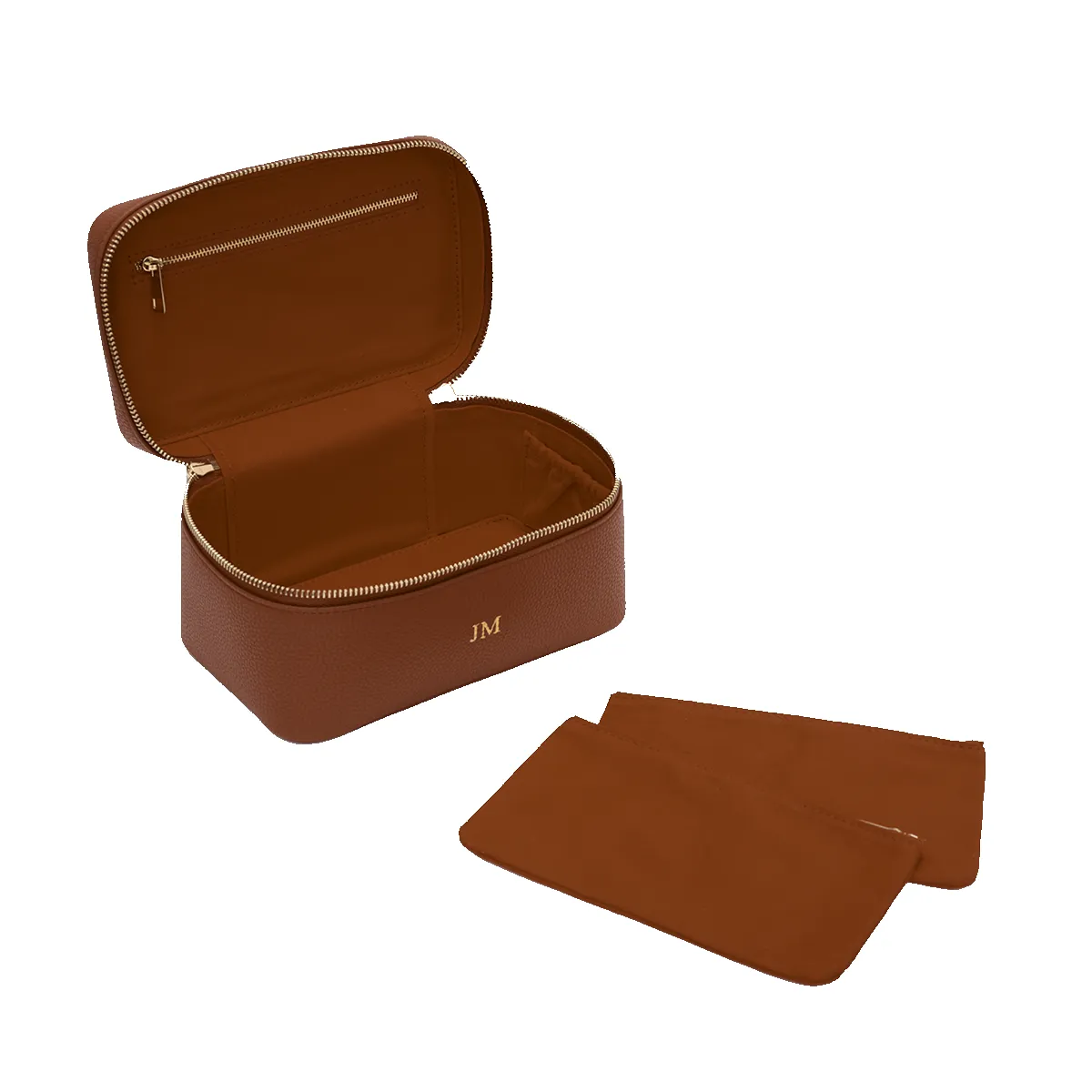 L&B Leather Travel Vanity Case - Tan sold by Lily and Bean product image thumbnail 3