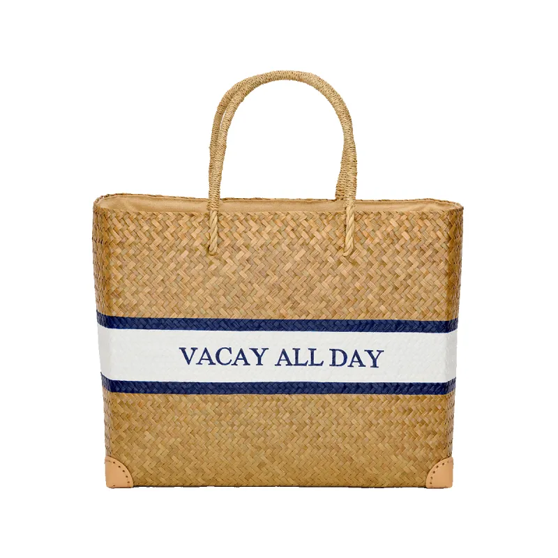 L&B Jumbo Straw Shopper - VACAY ALL DAY sold by Lily and Bean