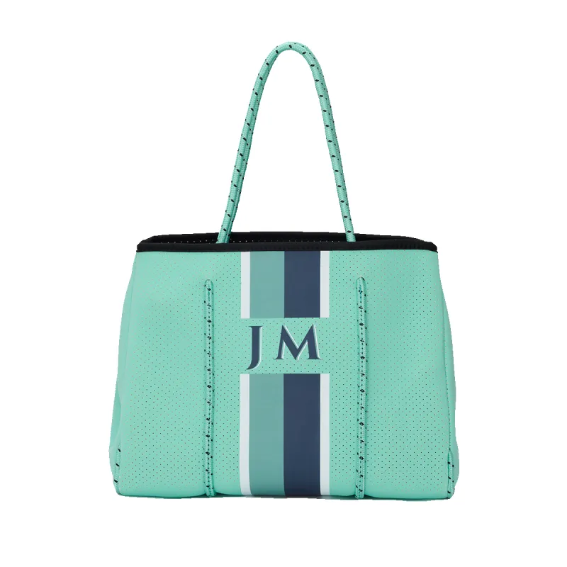 Sea Blue Neoprene Beach Bag sold by Lily and Bean