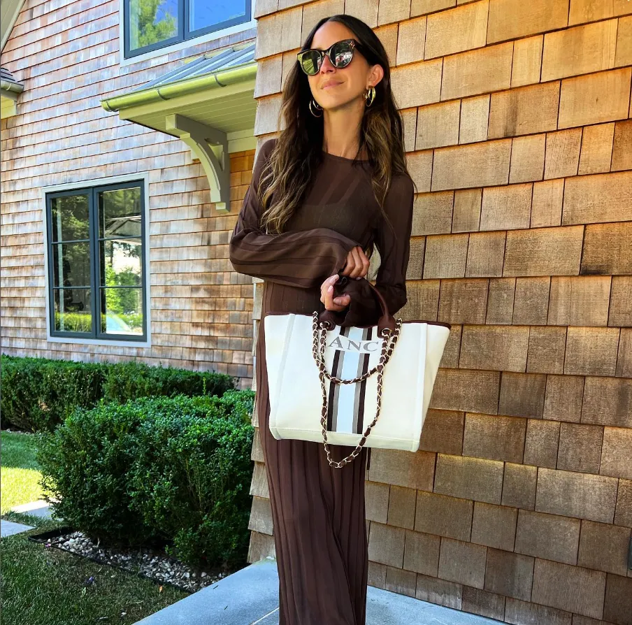 The Lily Canvas Medium - Cream with Dark Brown Handles - Design Your Own sold by Lily and Bean product image thumbnail 3