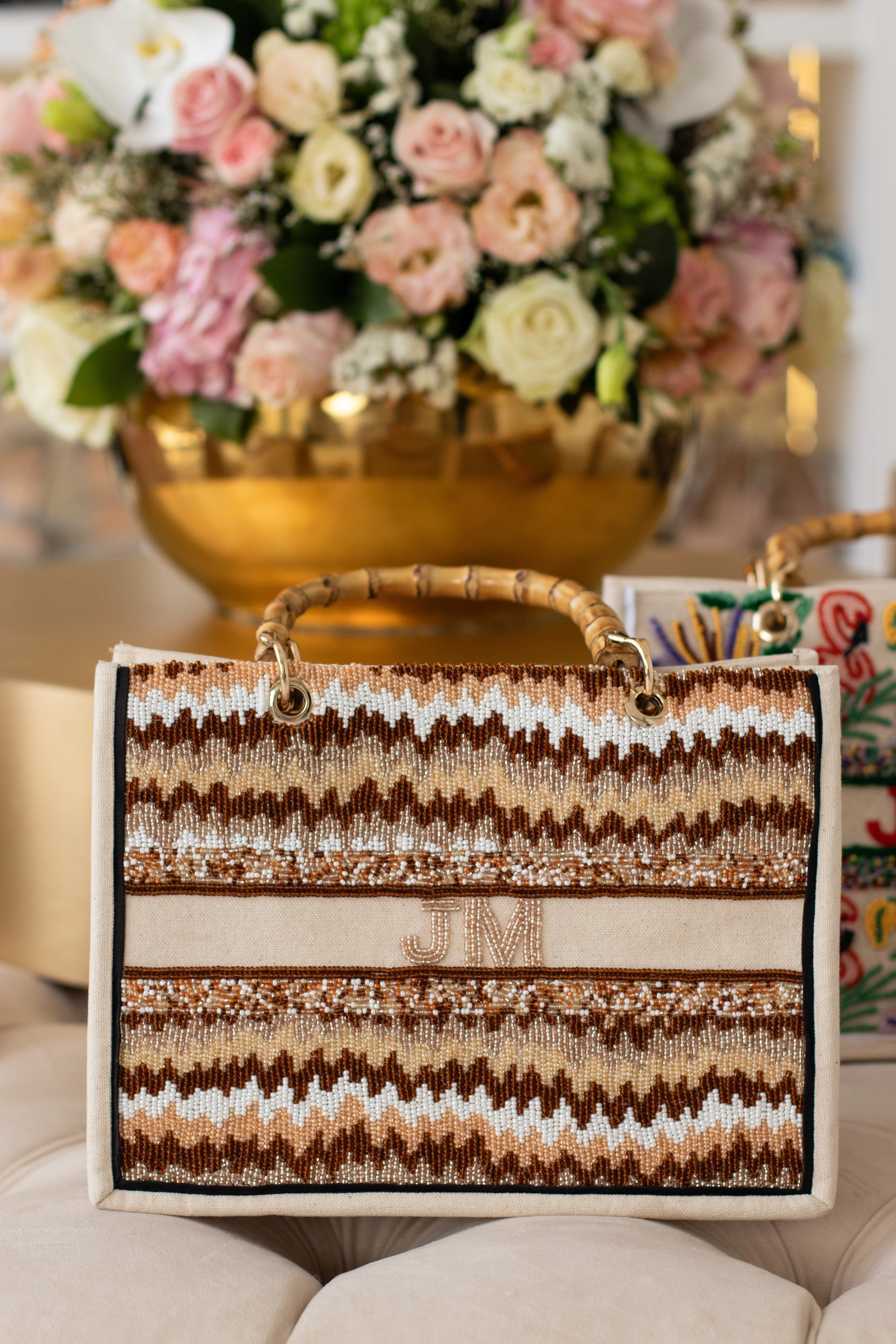 The Juliana Mocha Beaded Tote sold by Lily and Bean product image thumbnail 5