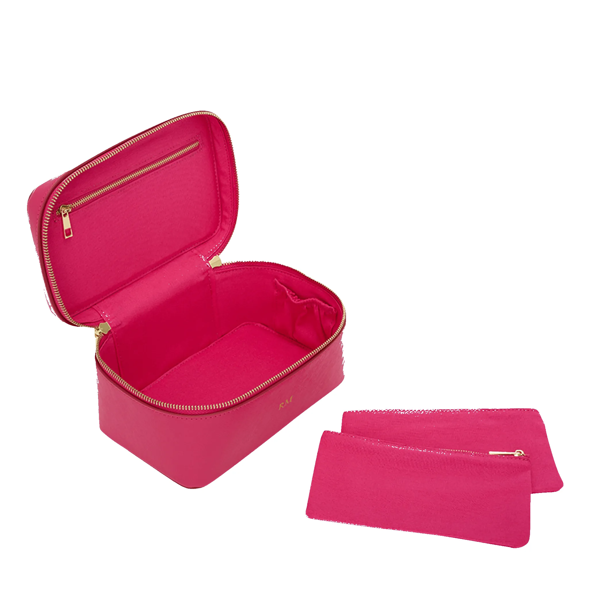 L&B Leather Travel Vanity Case - Hot Pink sold by Lily and Bean product image thumbnail 3