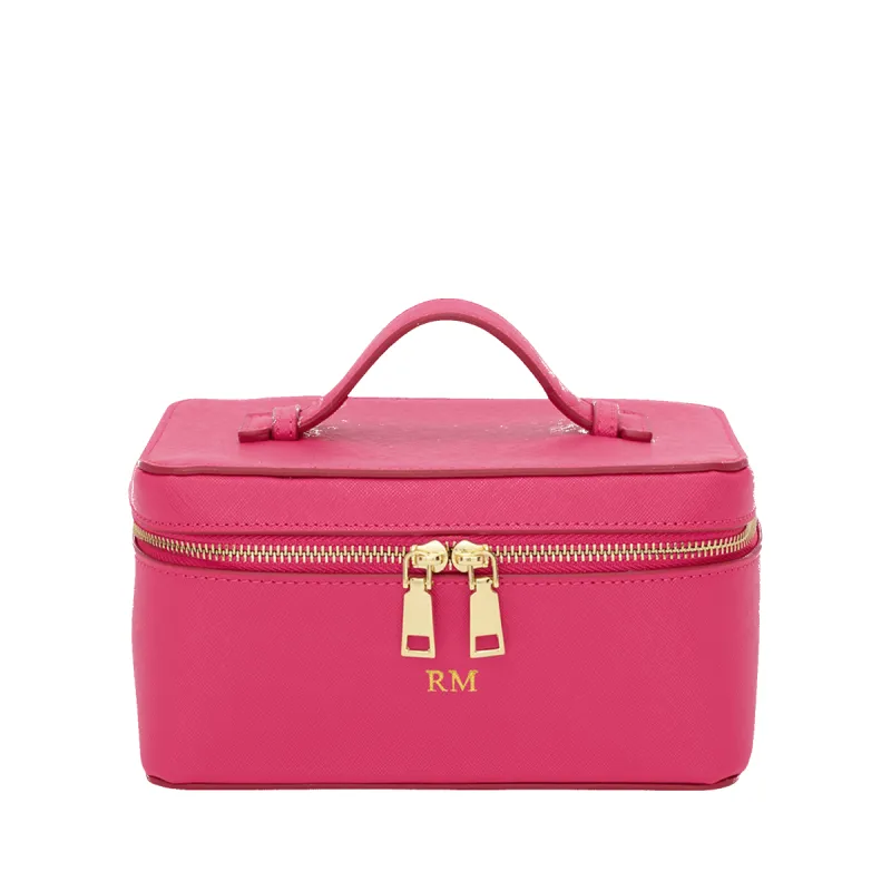 L&B Leather Travel Vanity Case - Hot Pink sold by Lily and Bean