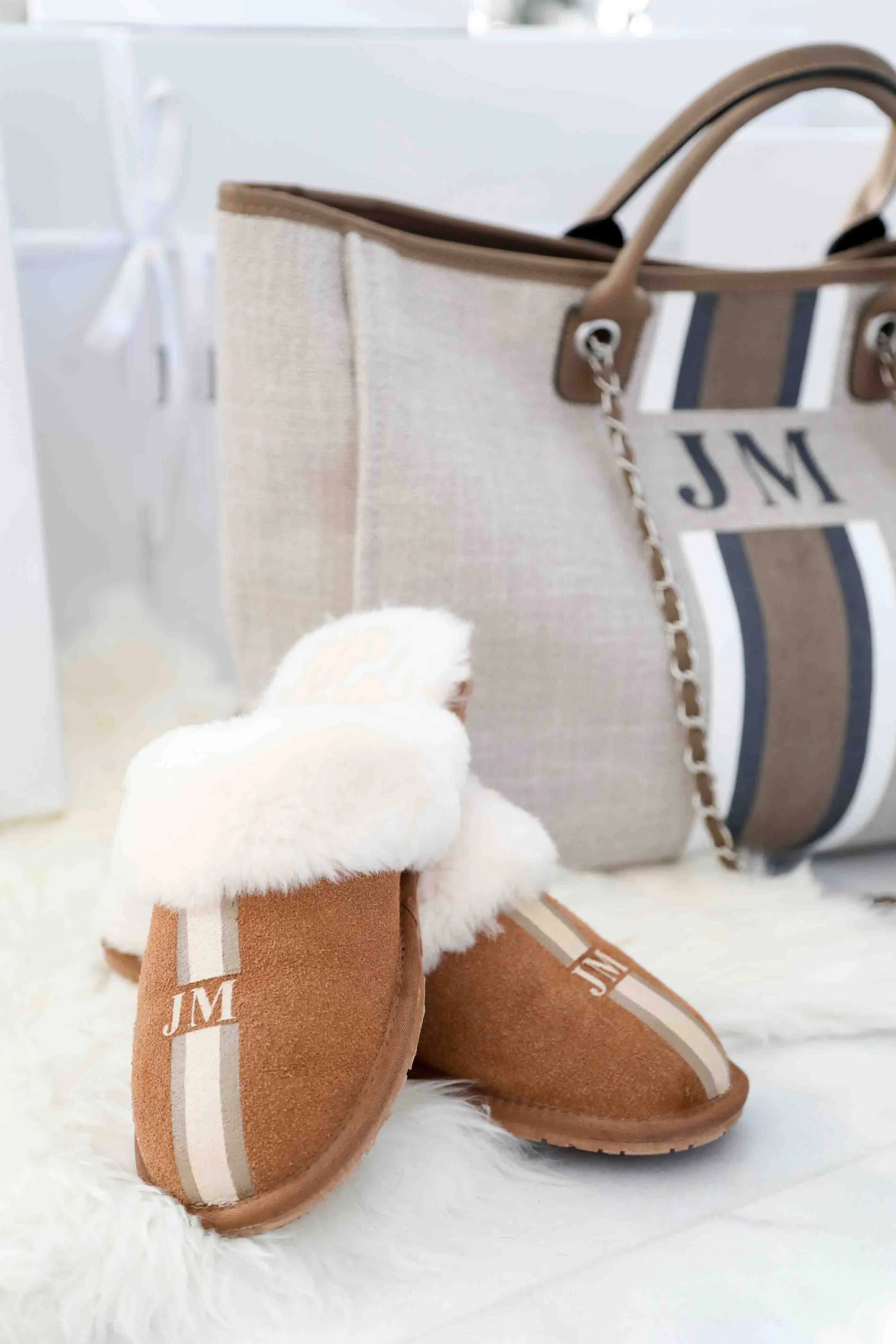 Lily & Bean Cosy Sheepskin Slippers - Stripes sold by Lily and Bean product image thumbnail 2