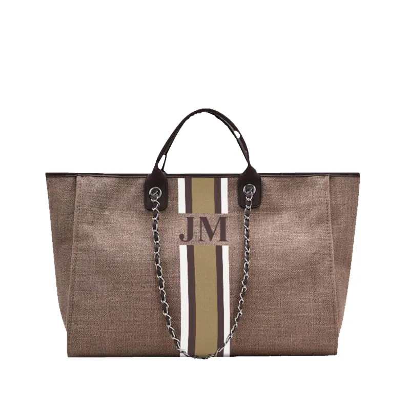 The Lily Canvas Jumbo - Mocha with White, Brown and Beige sold by Lily and Bean