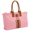 The Lily Fringe Tote - Bubblegum Pink and Tan sold by Lily and Bean