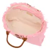 The Lily Fringe Tote - Bubblegum Pink and Tan sold by Lily and Bean